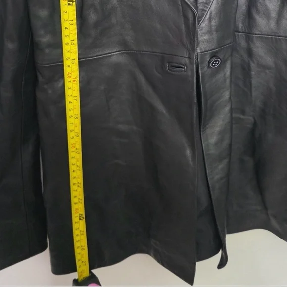 Reformation Veda Black Bowery Leather Blazer Jacket Size Medium - Picture 7 of 8